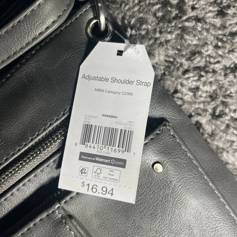 Time‎ and Tru Norah Gray Crossbody Handbag with Adjustable Strap